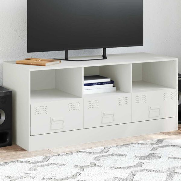 vidaXL TV-Schrank Wei&szlig; 99x39x44 cm Stahl