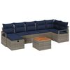 vidaXL Gartensofa-set mit Kissen mit Speicher 8 pcs Grau Poly-Rattan