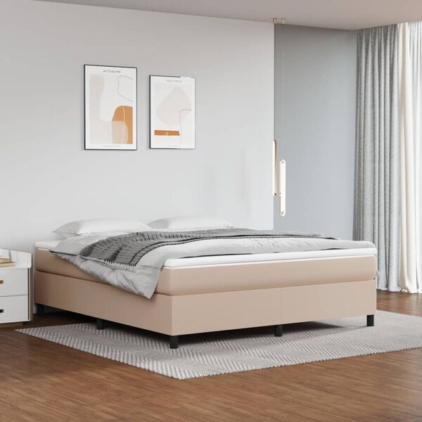 vidaXL Boxspringbettgestell Cappuccino-Braun 180x200 cm Kunstleder