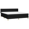 vidaXL Boxspringbett mit Matratze Schwarz 160x200 cm Stoff