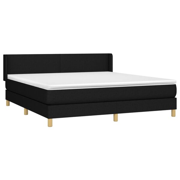 vidaXL Boxspringbett mit Matratze Schwarz 160x200 cm Stoff