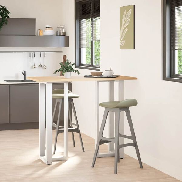 vidaXL Bartischbeine T-Form 2 Stk. Wei&szlig; 50x35x(110-111) cm Stahl