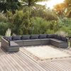vidaXL 10-tlg. Garten-Lounge-Set mit Kissen Poly Rattan Grau