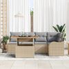 vidaXL Garten-Sofa-Set mit Speicher 6 pcs Beige Poly Rattan
