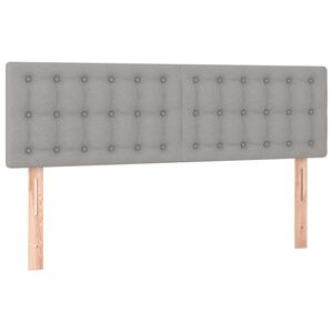 vidaXL Kopfteile Hellgrau 144x5x78/88 cm Stoff
