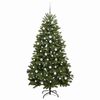 vidaXL K&uuml;nstlicher Weihnachtsbaum Gr&uuml;n 210 cm PVC und Metall