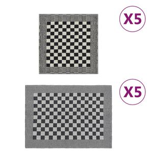 vidaXL 10-tlg. Handtuch-Set Schwarz und Wei&szlig; Baumwolle