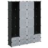 vidaXL Modularer Schrank mit 18 F&auml;chern schwarz/wei&szlig; 37x146x180,5cm