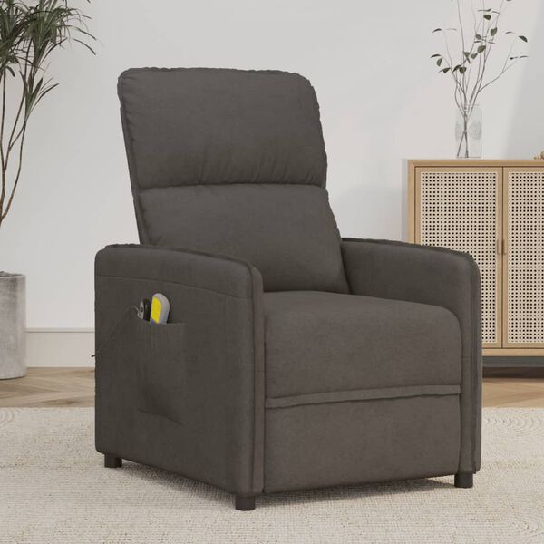 vidaXL Massagesessel Elektrisch Dunkelgrau Mikrofasergewebe