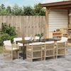 vidaXL Garten Essgruppe 9 pcs Beige Pulverbeschichteter Stahl