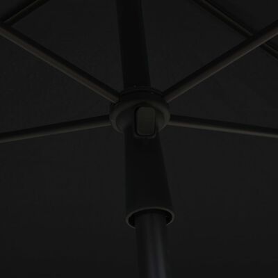 vidaXL Sonnenschirm mit Mast 210x140 cm Schwarz