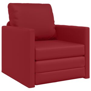 vidaXL Schlafsofa 60cm Weinrot Kunstleder