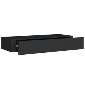 vidaXL Wandregal mit Schublade Schwarz 60x23,5x10 cm MDF