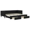 vidaXL Tagesbett Ausziehbar mit Schubladen Schwarz 80x200 cm Stoff