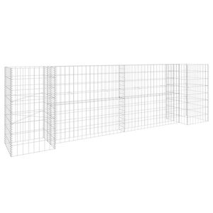 vidaXL H-f&ouml;rmiger Gabionen-Pflanzkorb Stahldraht 260x40x80 cm