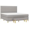 vidaXL Boxspringbett mit Matratze Hellgrau 160x200 cm Stoff