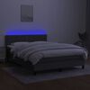 vidaXL Boxspringbett mit Matratze & LED Dunkelgrau 140x190 cm Stoff