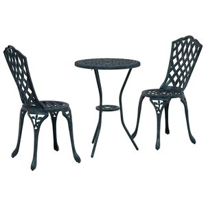 vidaXL Garten Bistro Set 3 pcs Grün Aluminium