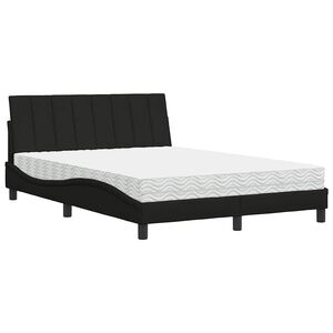 vidaXL Bett mit Matratze "Hanko" Schwarz 120x200 cm Stoff