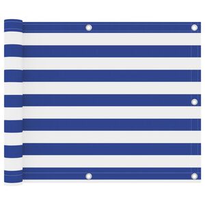 vidaXL Balkon-Sichtschutz Wei&szlig; und Blau 75x500 cm Oxford-Gewebe