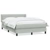 vidaXL Boxspringbett mit Matratze Hellgrau 160x210 cm Samt