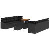 vidaXL Garten-Sofa-Set mit Kissen mit Speicher 11 pcs Schwarz