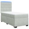 vidaXL Boxspringbett mit Matratze Hellgrau 100x200 cm Samt