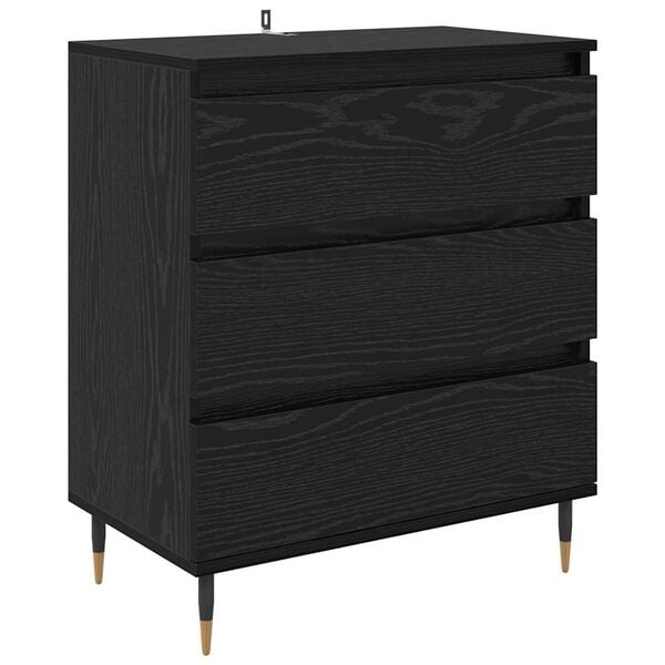 vidaXL Sideboard Schwarz Eichen-Optik 60 x 35 x 70 cm Holzwerkstoff