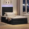 vidaXL Ottoman-Bett mit Matratzen & LEDs Schwarz 120x200 cm Samt