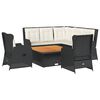vidaXL 6-tlg. Garten-Lounge-Set mit Kissen Schwarz Poly Rattan