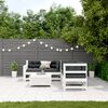 vidaXL 5-tlg. Garten-Lounge-Set mit Kissen Wei&szlig; Massivholz Kiefer