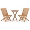 vidaXL 3-tlg. Garten-Essgruppe Massivholz Teak
