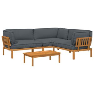 vidaXL Sofa Set 4 stk. Anthrazit Massivholz Akazie