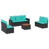vidaXL 8-tlg. Garten-Sofagarnitur mit Kissen Schwarz Poly Rattan