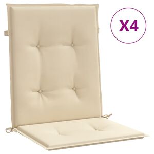 vidaXL Gartenstuhlauflagen f&uuml;r Niedriglehner 4 Stk. Beige 100x50x3 cm