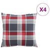 vidaXL Sofakissen 4 Stk. Rot Karomuster 50x50 cm Stoff