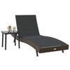 vidaXL Sonnenliege mit Tisch 2 pcs Braun und Schwarz 40 x 40 x 40.5 cm