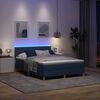 vidaXL LED Boxspringbett mit Matratze mit LED Blau 140 x 200 cm Stoff