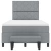 vidaXL Boxspringbett mit Kopfteil Hellgrau 120 x 200 cm Stoff