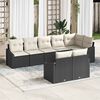 vidaXL Sofa Set mit Kissen 8 pcs Schwarz Poly-Rattan