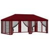 vidaXL Pavillon Dach mit Seitenw&auml;nden Bordeauxrot 600,5 x 300,5 cm