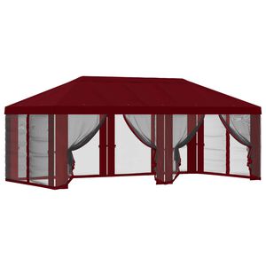 vidaXL Pavillon Dach mit Seitenw&auml;nden Bordeauxrot 600,5 x 300,5 cm