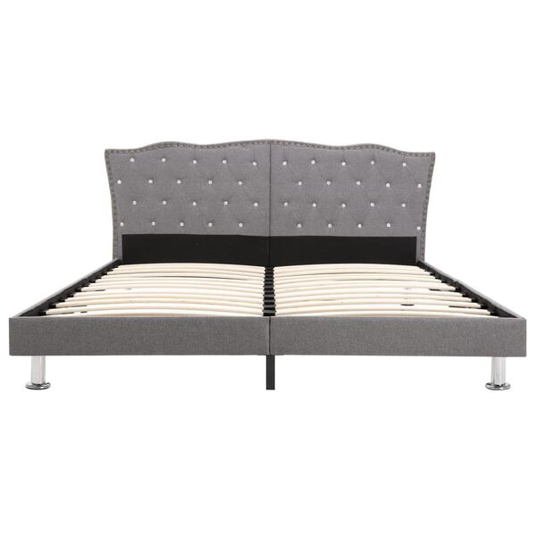 vidaXL Bett mit Memory-Schaum-Matratze Hellgrau Stoff 160&times;200 cm