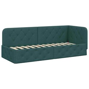 vidaXL Eckbettgestell Dunkelgr&uuml;n 80 x 200 cm Stoff