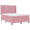 vidaXL LED Boxspringbett mit Matratze Argyle Rosa 160 x 200 cm Samt