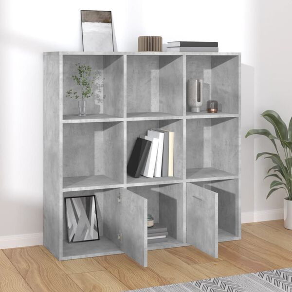 vidaXL Bücherregal Betongrau 98x30x98 cm Holzwerkstoff