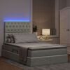 vidaXL Bett mit Stauraum und LED mit LED Hellgrau 120 x 190 cm Samt