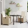 vidaXL Garten Essgruppe mit Kissen 3 pcs Beige Poly-Rattan