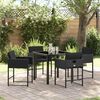 vidaXL Garten Essgruppe 5 pcs Schwarz Poly-Rattan