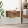 vidaXL Nachttisch Wandmontiert Altholz 35 x 35 x 20 cm Holzwerkstoff